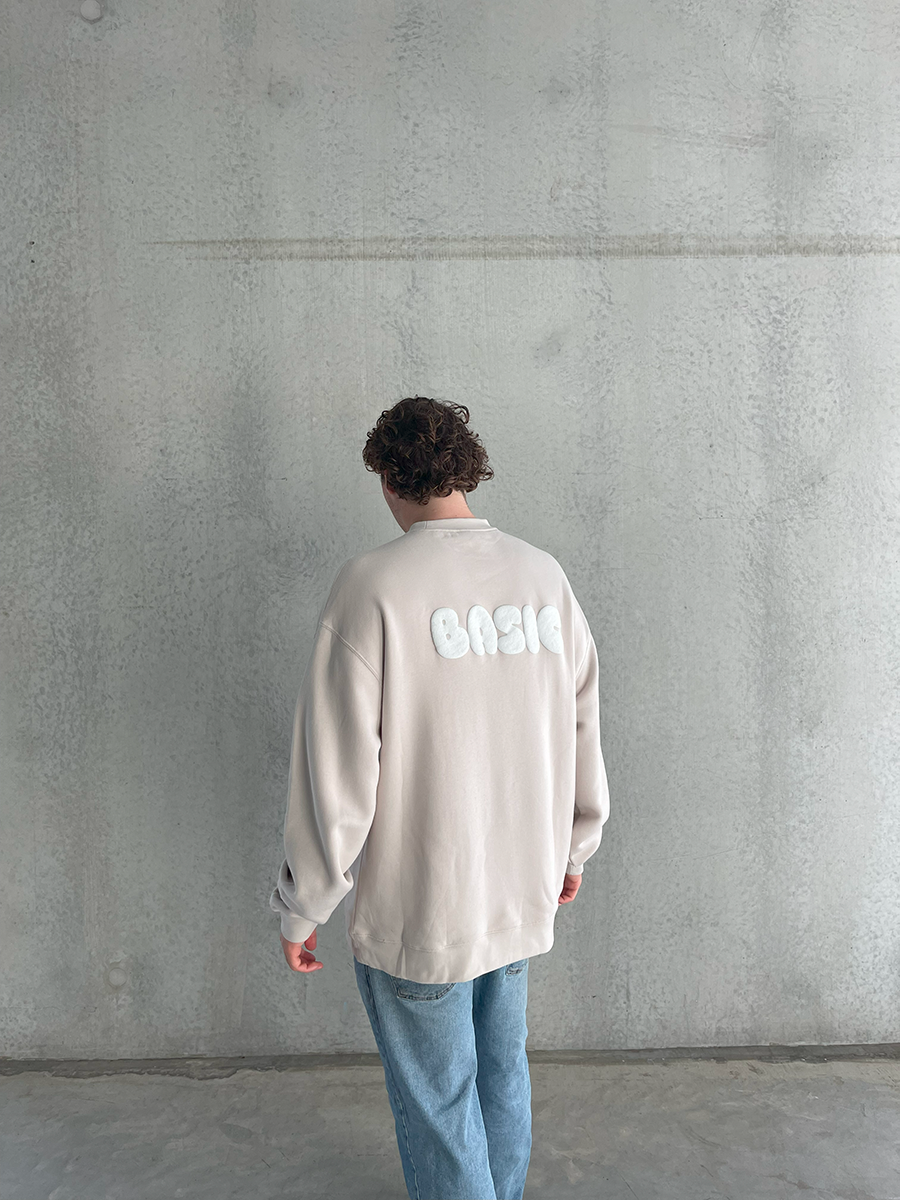 BASIC Unisex Relaxed Crew - Bone