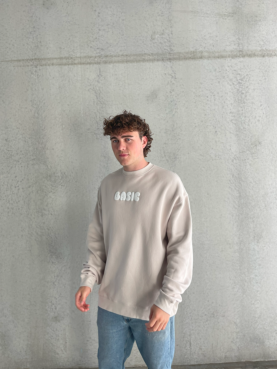 BASIC Unisex Relaxed Crew - Bone