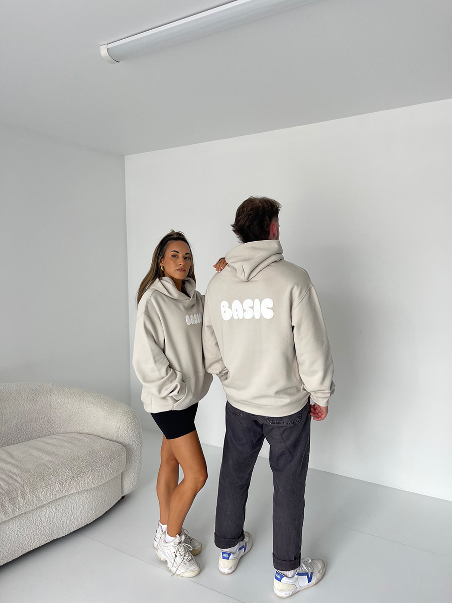BASIC Unisex Relaxed Hoodie - Bone